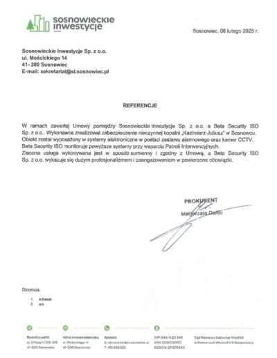 Sosnowieckie Inwestycje Referencje - BSS24